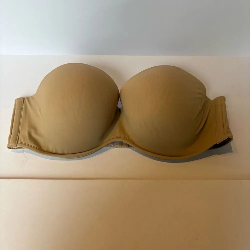 Cacique Boost Bra Tan Strapless UW Padded Size 46C